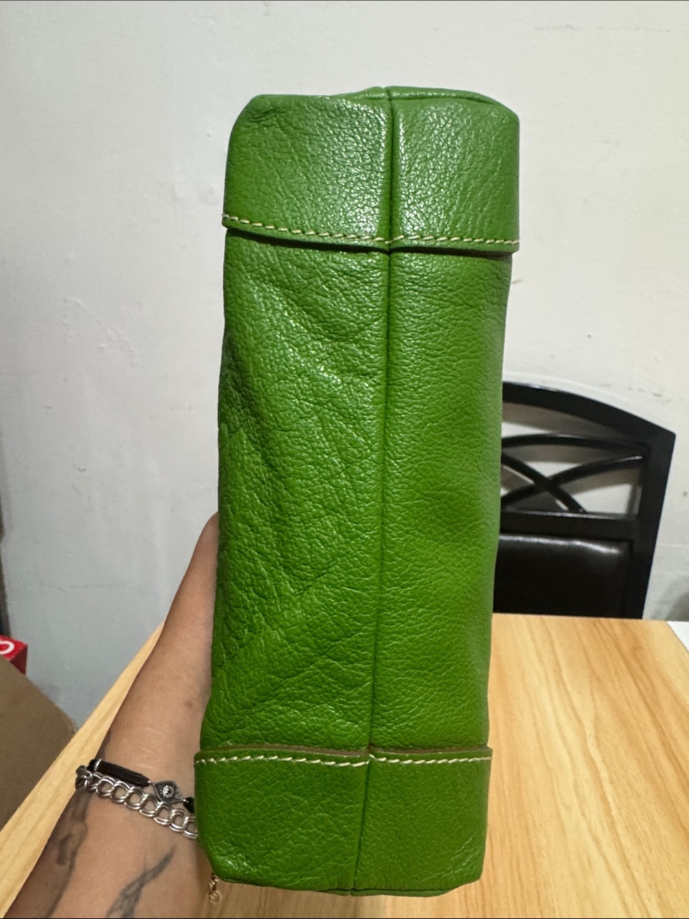 Dooney & Bourke Green Leather Shoulder Bag - Picture 6 of 17
